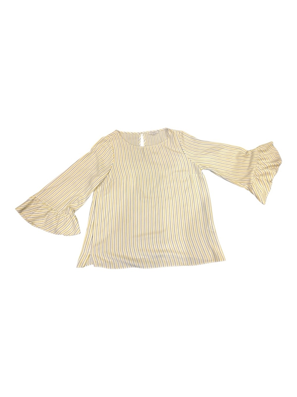 Carolina Belle Yellow and Navy Striped Ruffle Sleeve Top